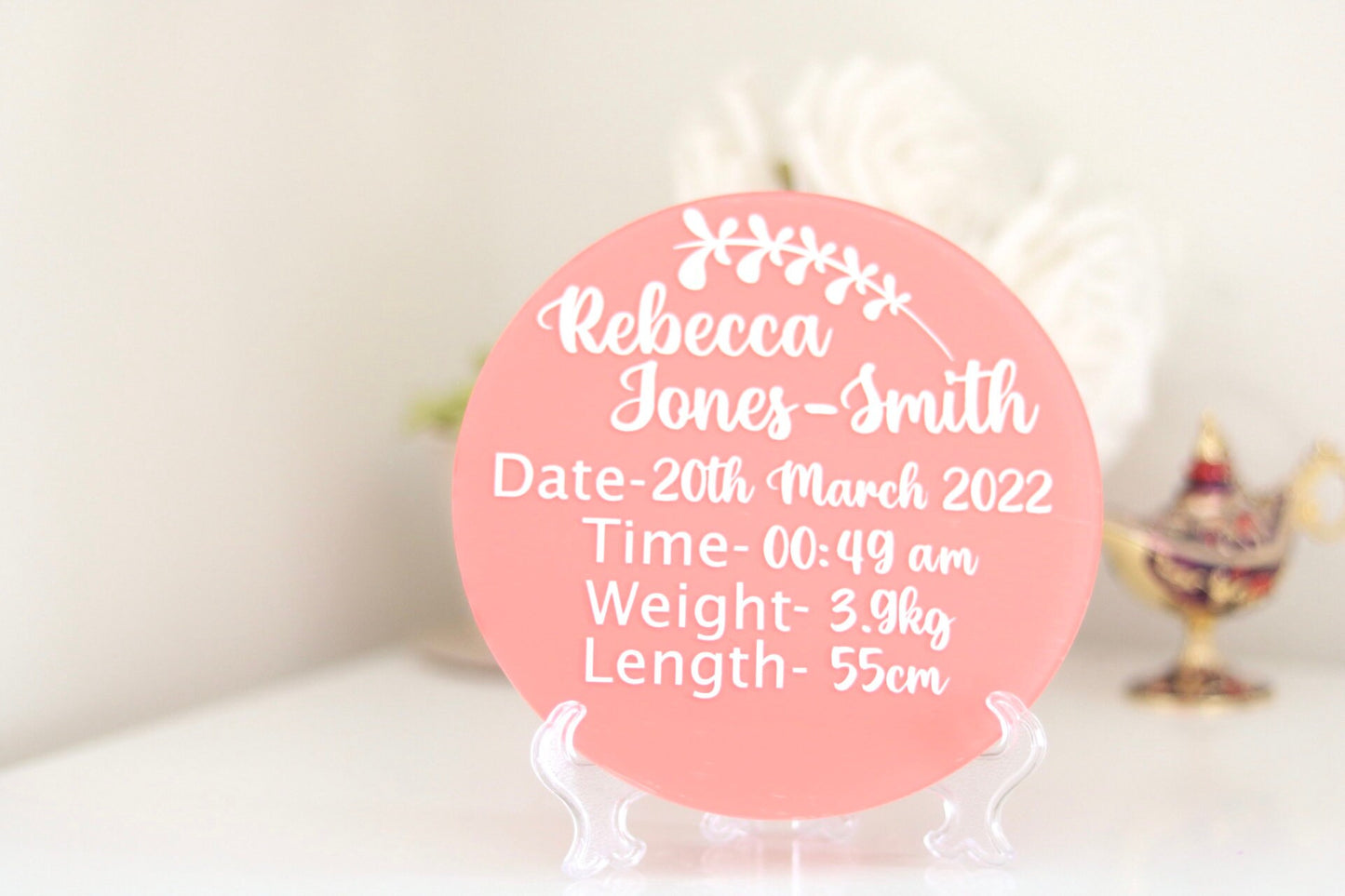 Personalised Birth Announcement// Hello World Disc