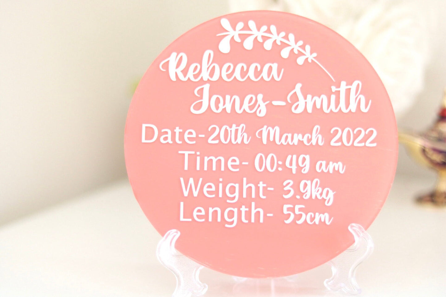 Personalised Birth Announcement// Hello World Disc